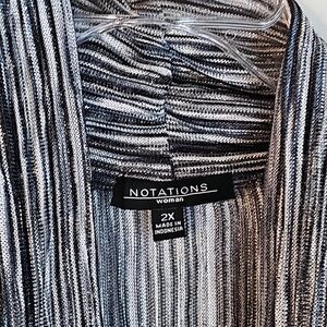 NOTATIONS Womans Cardigan/ Jacket Blouse.   Plus 2X